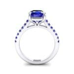 Scalloped Pave Blue Sapphire Ring (0.32 CTW) Side View