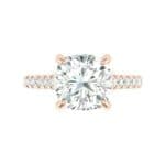 Scalloped Pave Diamond Ring (0.32 CTW) Top Flat View