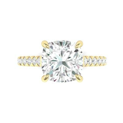 Scalloped Pave Diamond Ring (0.32 CTW) Top Flat View