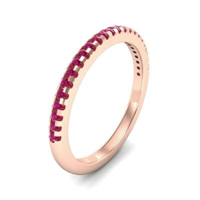 Petite Scalloped Pave Ruby Ring (0.17 CTW) Perspective View