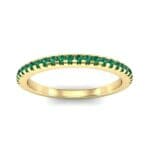 Petite Scalloped Pave Emerald Ring (0.17 CTW) Top Dynamic View