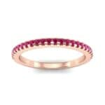 Petite Scalloped Pave Ruby Ring (0.17 CTW) Top Dynamic View