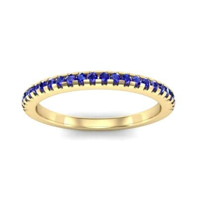 Petite Scalloped Pave Blue Sapphire Ring (0.17 CTW) Top Dynamic View