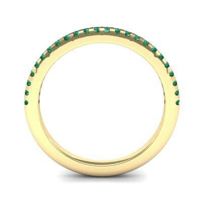 Petite Scalloped Pave Emerald Ring (0.17 CTW) Side View