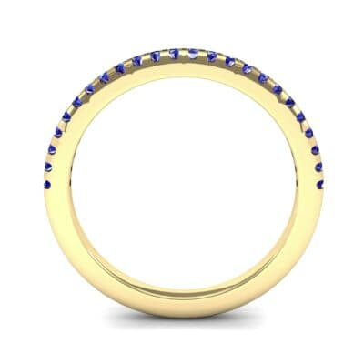Petite Scalloped Pave Blue Sapphire Ring (0.17 CTW) Side View