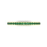 Petite Scalloped Pave Emerald Ring (0.17 CTW) Top Flat View