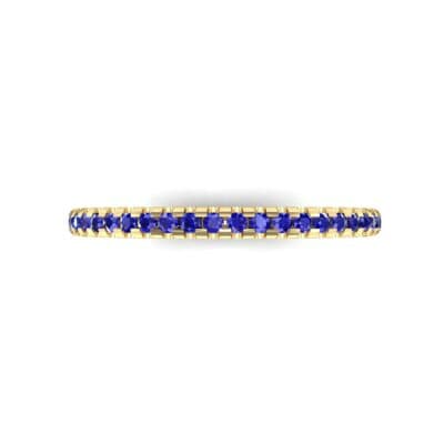 Petite Scalloped Pave Blue Sapphire Ring (0.17 CTW) Top Flat View