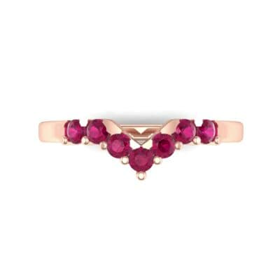 V Curve Ruby Ring (0.28 CTW) Top Flat View