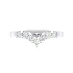 V Curve Crystal Ring (0.28 CTW) Top Flat View