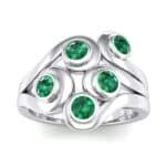 Five Stone Bezel Emerald Cluster Engagement Ring (0.7 CTW) Top Dynamic View