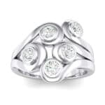 Five Stone Bezel Diamond Cluster Engagement Ring (0.7 CTW) Top Dynamic View