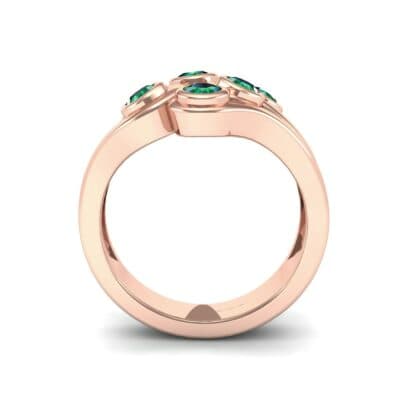 Five Stone Bezel Emerald Cluster Engagement Ring (0.7 CTW) Side View