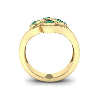 Five Stone Bezel Emerald Cluster Engagement Ring (0.7 CTW) Side View