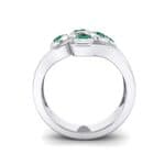 Five Stone Bezel Emerald Cluster Engagement Ring (0.7 CTW) Side View