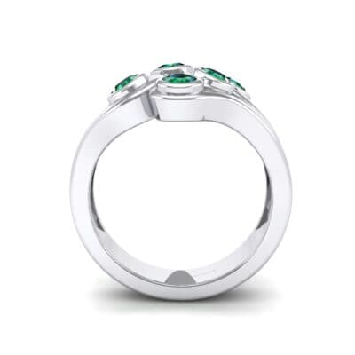 Five Stone Bezel Emerald Cluster Engagement Ring (0.7 CTW) Side View