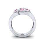 Five Stone Bezel Ruby Cluster Engagement Ring (0.7 CTW) Side View