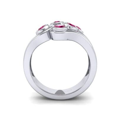 Five Stone Bezel Ruby Cluster Engagement Ring (0.7 CTW) Side View