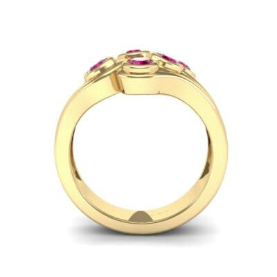 Five Stone Bezel Ruby Cluster Engagement Ring (0.7 CTW) Side View