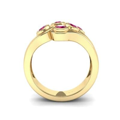 Five Stone Bezel Ruby Cluster Engagement Ring (0.7 CTW) Side View