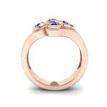 Five Stone Bezel Blue Sapphire Cluster Engagement Ring (0.7 CTW) Side View