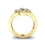 Five Stone Bezel Blue Sapphire Cluster Engagement Ring (0.7 CTW) Side View