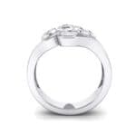 Five Stone Bezel Diamond Cluster Engagement Ring (0.7 CTW) Side View