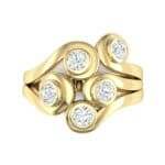 Five Stone Bezel Diamond Cluster Engagement Ring (0.7 CTW) Top Flat View