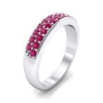 Two-Row Pave Ruby Ring (0.5 CTW) Perspective View