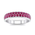 Two-Row Pave Ruby Ring (0.5 CTW) Top Dynamic View