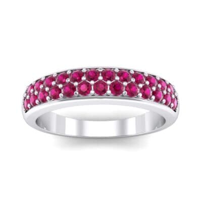 Two-Row Pave Ruby Ring (0.5 CTW) Top Dynamic View