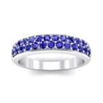 Two-Row Pave Blue Sapphire Ring (0.5 CTW) Top Dynamic View