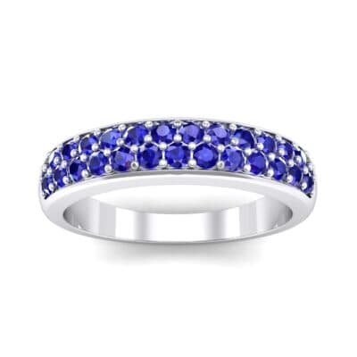 Two-Row Pave Blue Sapphire Ring (0.5 CTW) Top Dynamic View