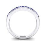 Two-Row Pave Blue Sapphire Ring (0.5 CTW) Side View