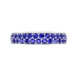 Two-Row Pave Blue Sapphire Ring (0.5 CTW) Top Flat View