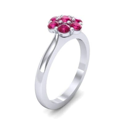 Buttercup Halo Ruby Engagement Ring (0.51 CTW) Perspective View