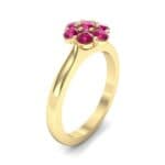 Buttercup Halo Ruby Engagement Ring (0.51 CTW) Perspective View