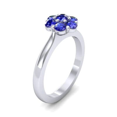 Buttercup Halo Blue Sapphire Engagement Ring (0.51 CTW) Perspective View