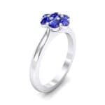 Buttercup Halo Blue Sapphire Engagement Ring (0.51 CTW) Perspective View