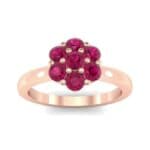 Buttercup Halo Ruby Engagement Ring (0.51 CTW) Top Dynamic View