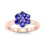 Buttercup Halo Blue Sapphire Engagement Ring (0.51 CTW) Top Dynamic View