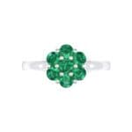 Buttercup Halo Emerald Engagement Ring (0.51 CTW) Top Flat View
