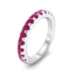 Luxe Scalloped Pave Ruby Ring (0.6 CTW) Perspective View