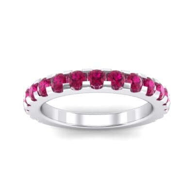 Luxe Scalloped Pave Ruby Ring (0.6 CTW) Top Dynamic View