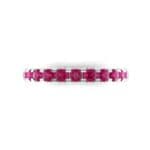 Luxe Scalloped Pave Ruby Ring (0.6 CTW) Top Flat View