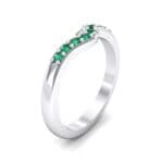 Petite Curved Summit Emerald Ring (0.18 CTW) Perspective View
