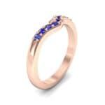 Petite Curved Summit Blue Sapphire Ring (0.18 CTW) Perspective View