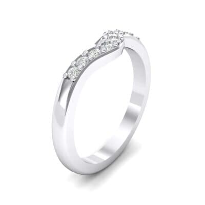 Petite Curved Summit Crystal Ring (0.14 CTW) Perspective View