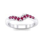 Petite Curved Summit Ruby Ring (0.18 CTW) Top Dynamic View