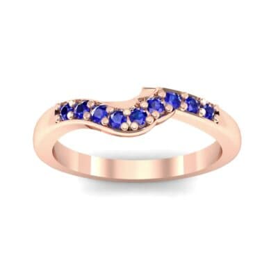 Petite Curved Summit Blue Sapphire Ring (0.18 CTW) Top Dynamic View