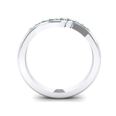 Petite Curved Summit Emerald Ring (0.18 CTW) Side View